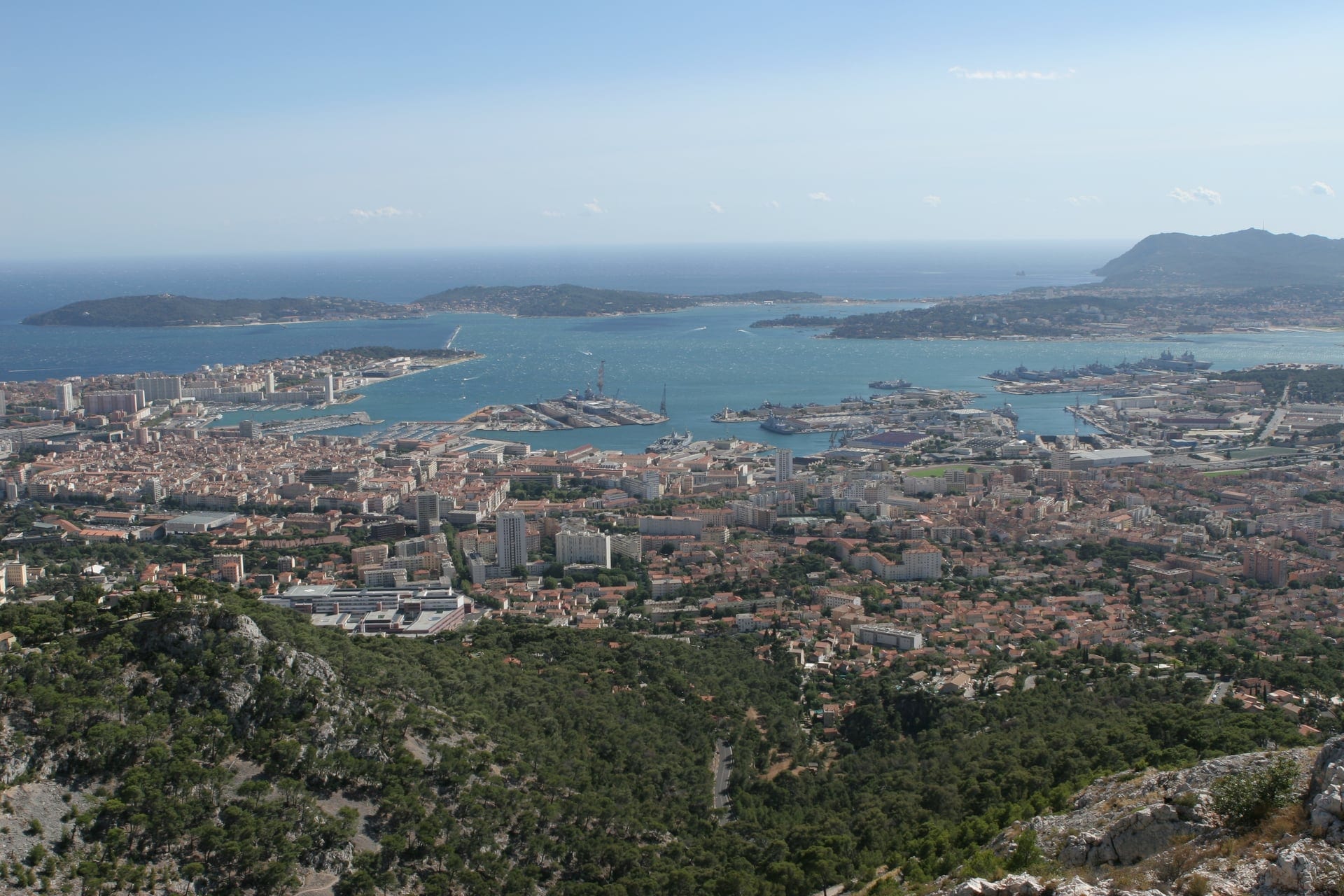 Toulon and the Mediterranean roadstead seen from Mont Faron — authentic Provence by the sea